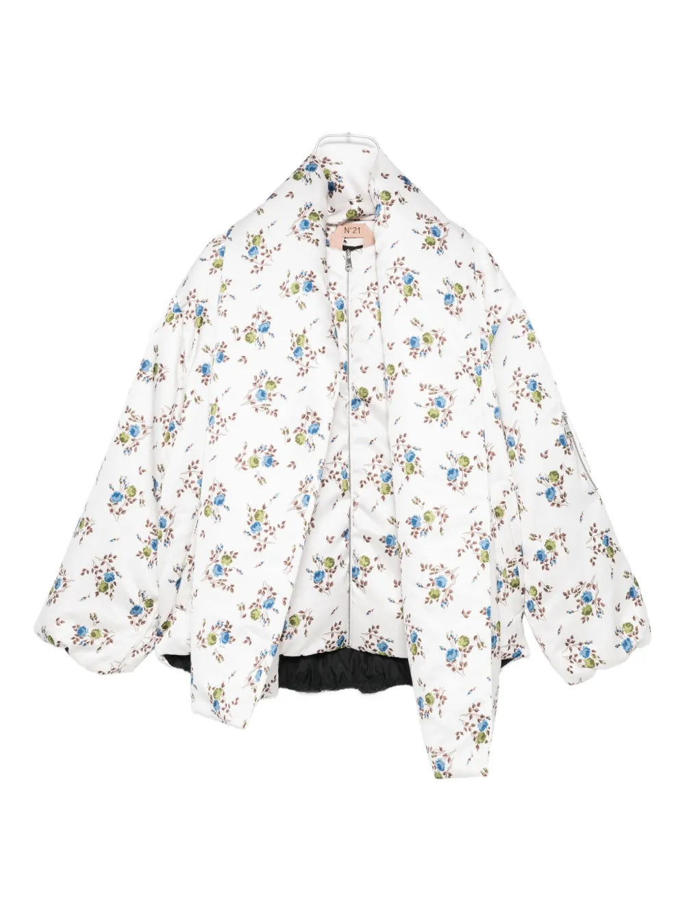 N°21 Floral-print Balloon-sleeves Jacket In Multi