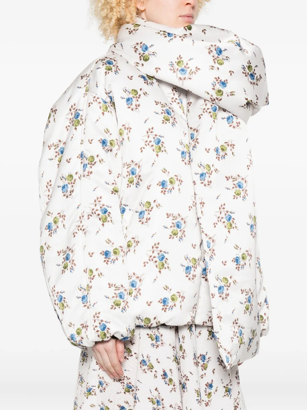 N°21 Floral-print Balloon-sleeves Jacket In Multi