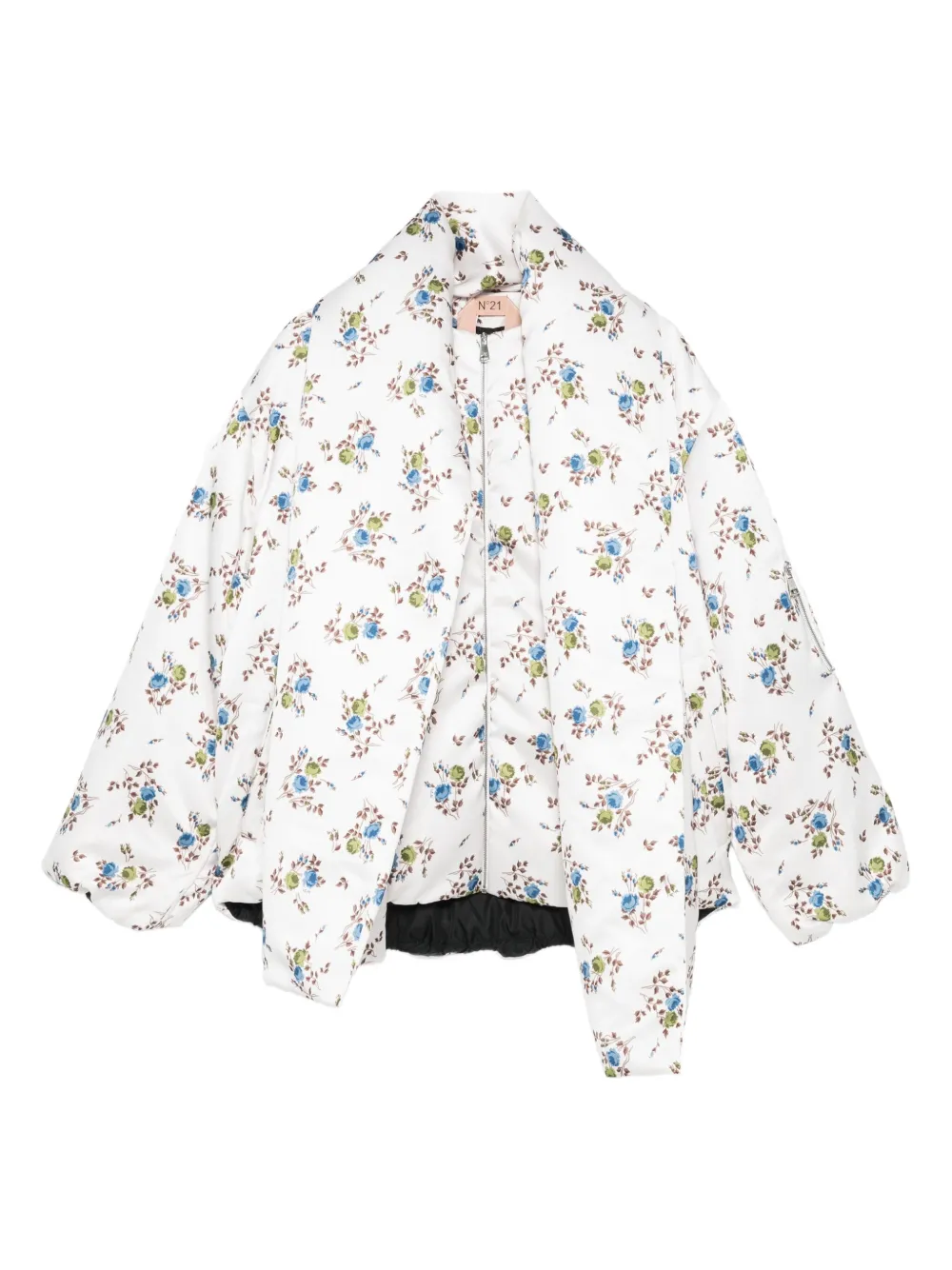 Nº21 floral-print balloon-sleeves jacket | White | Image 1