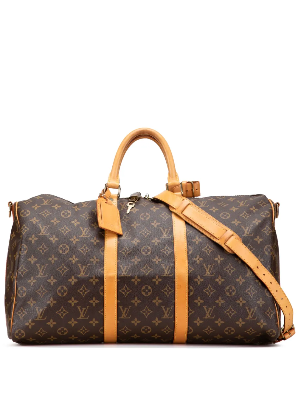Louis Vuitton Pre-Owned 1996 モノグラム キーポル バンドリエール 50 ボストンバッグ - ブラウン Louis Vuitton Pre-Owned 1996 モノグラム キーポル バンドリエール 50 ボストンバッグ - ブラウン