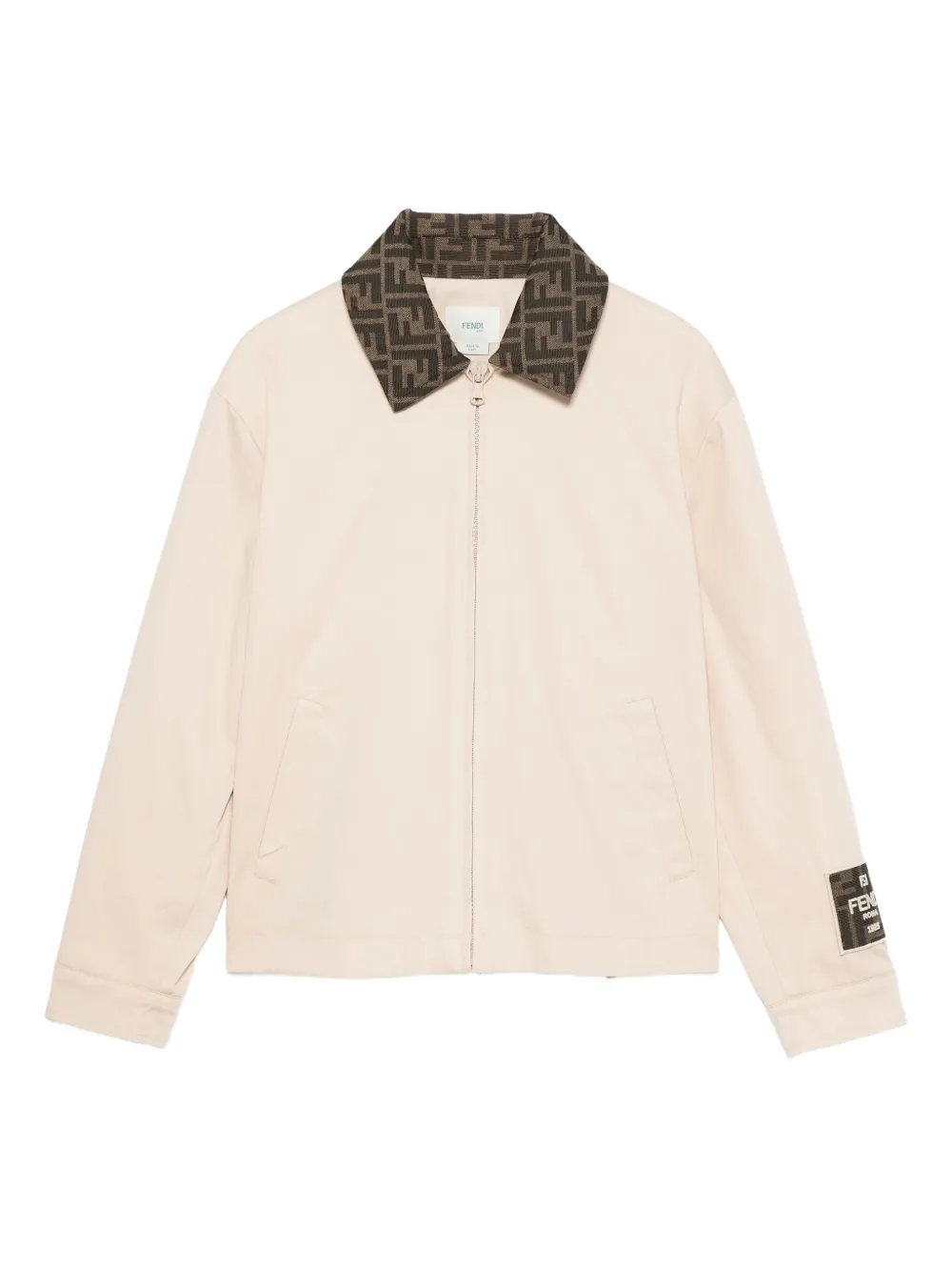 Fendi Kids monogram-collar jacket | Neutrals | Image 1