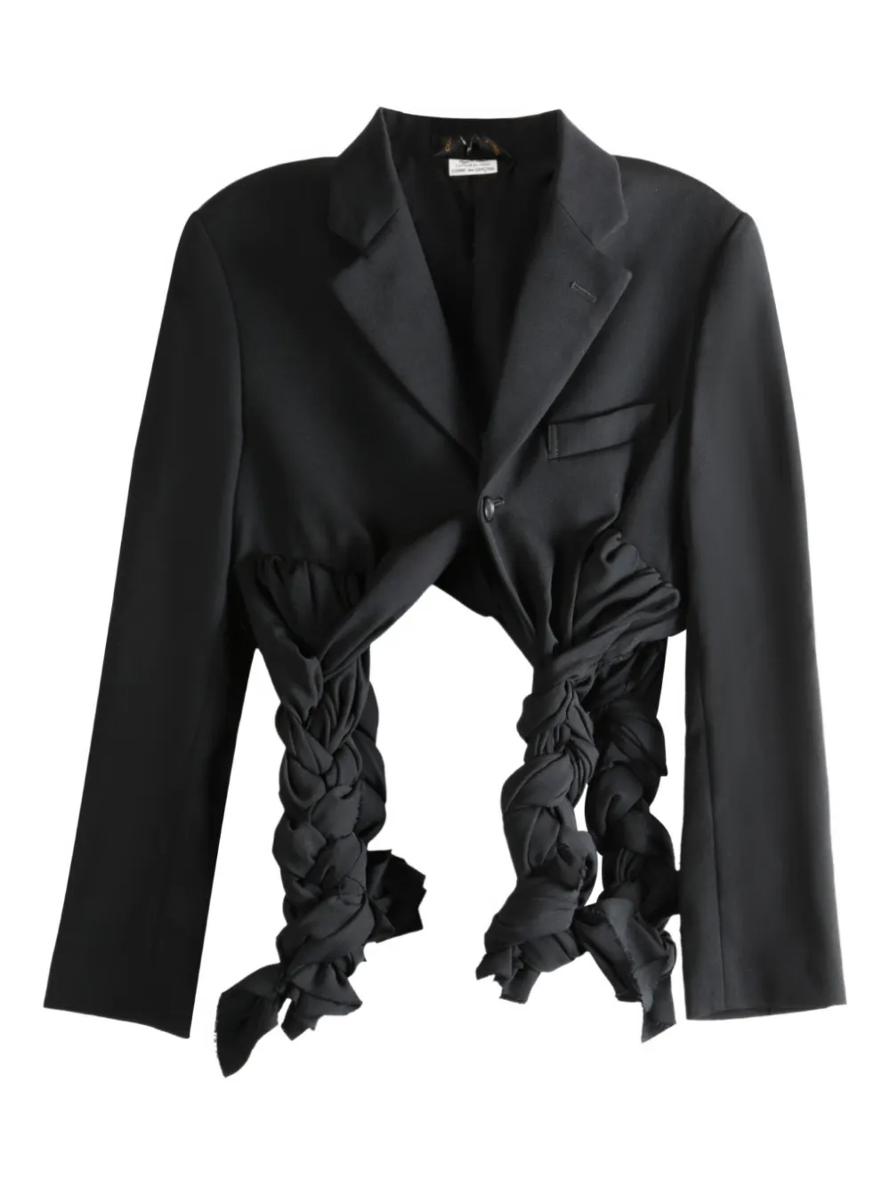 Comme Des Garçons braided-detail cropped jacket | Black | Image 1