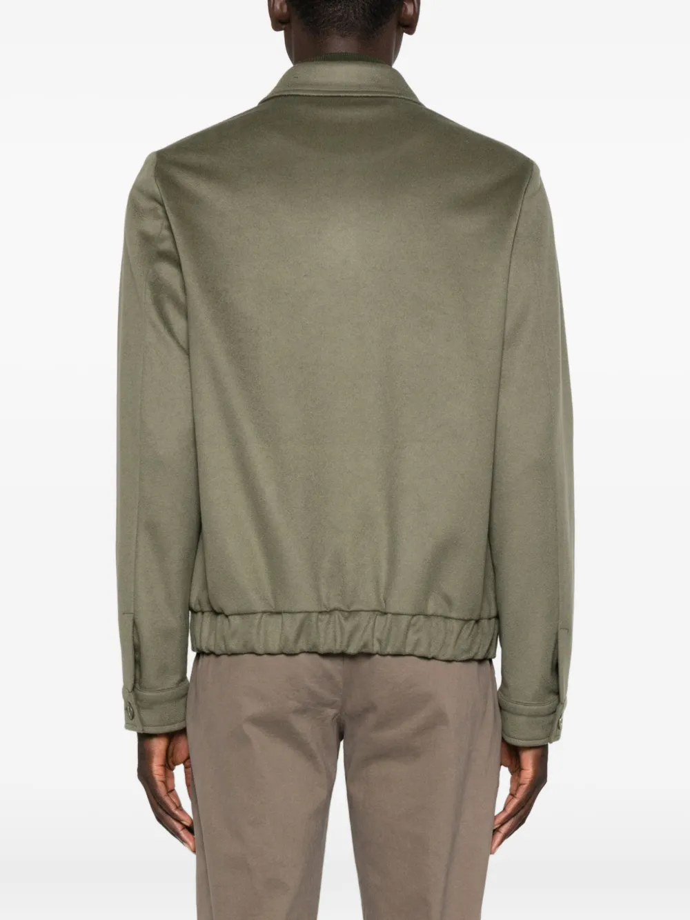 Costumein Zip-front Welt-pocket Jacket In Green