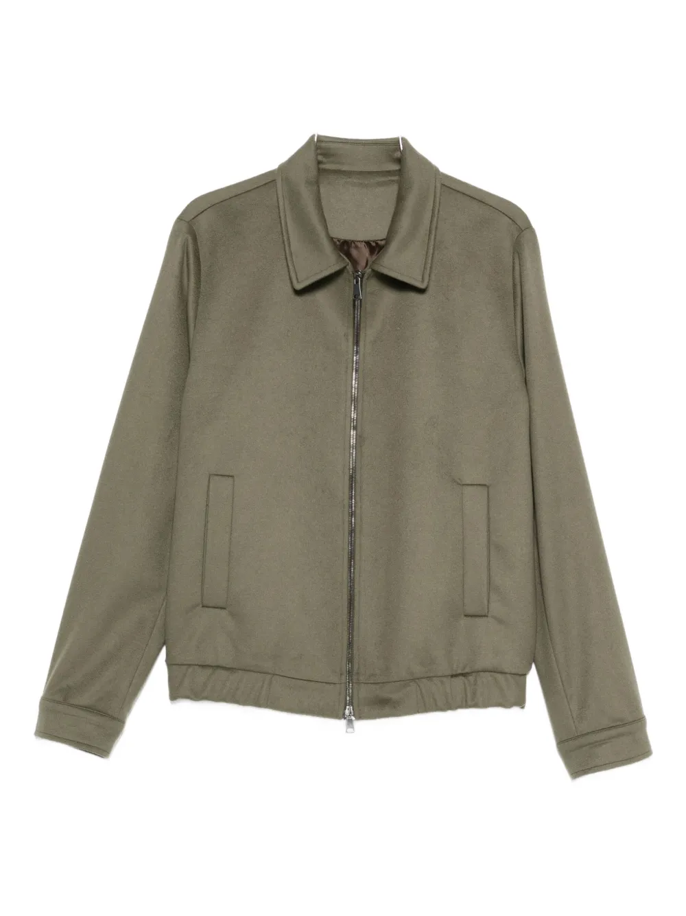 Costumein Zip-front Welt-pocket Jacket In Green