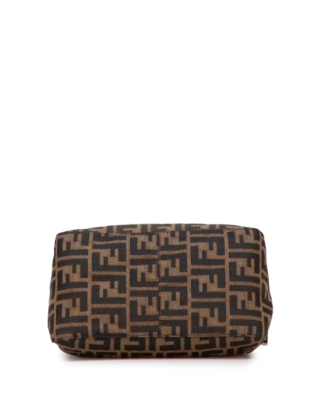Pre-owned Fendi 20th Century Zucca Canvas Double Flap Shoulder Bag In Brown