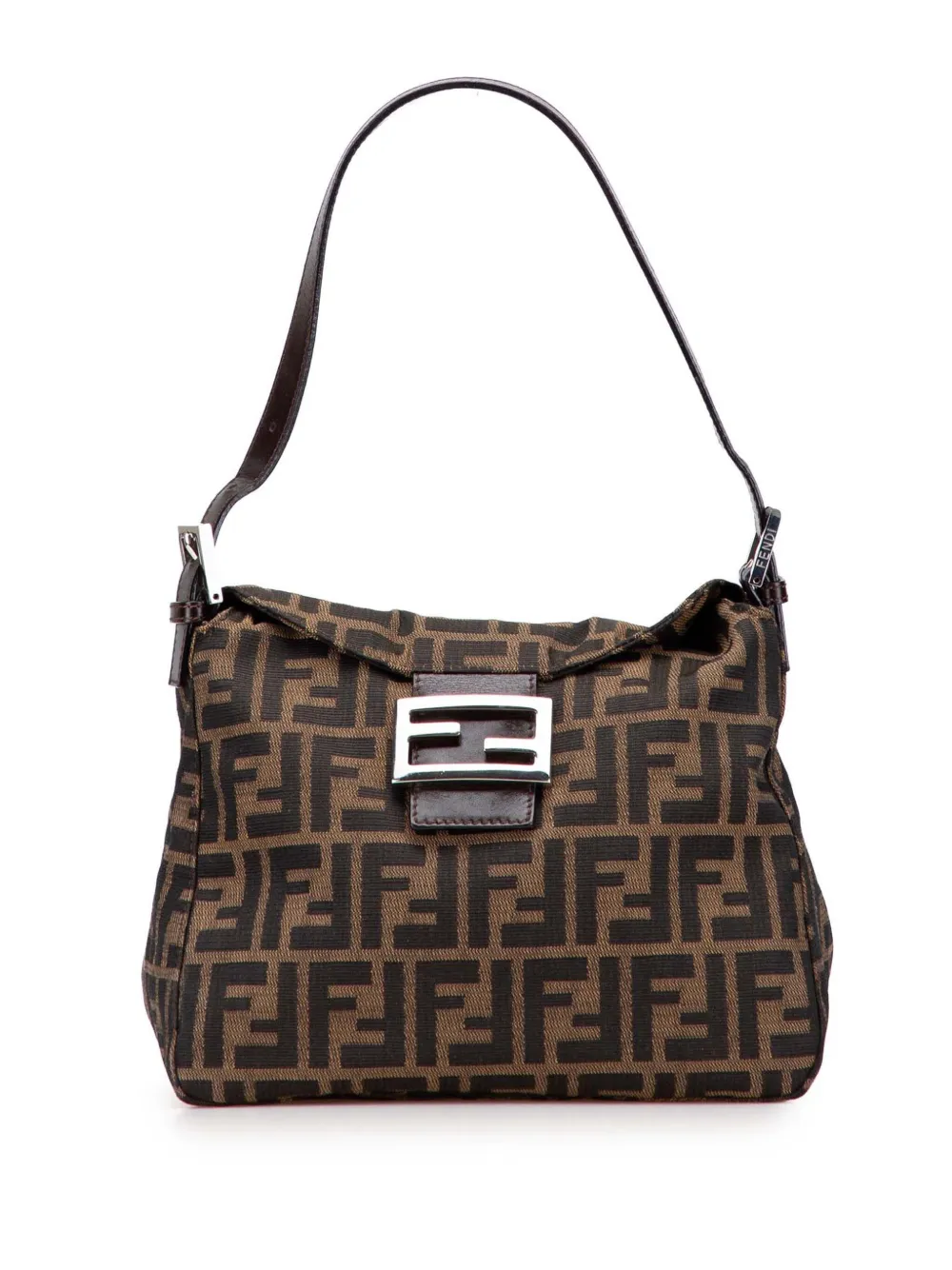 Fendi Pre-Owned 20th Century ズッカ キャンバス ダブルフラップ ショルダーバッグ - ブラウン Fendi Pre-Owned 20th Century ズッカ キャンバス ダブルフラップ ショルダーバッグ - ブラウン