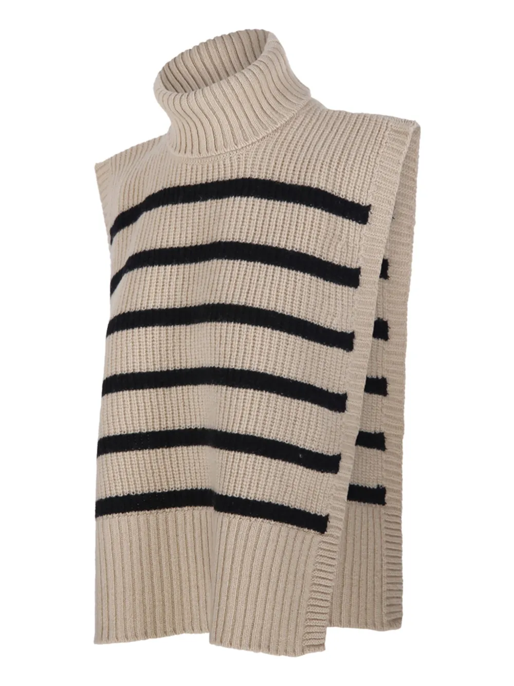 Davantino Turtleneck Striped Vest In Neutral