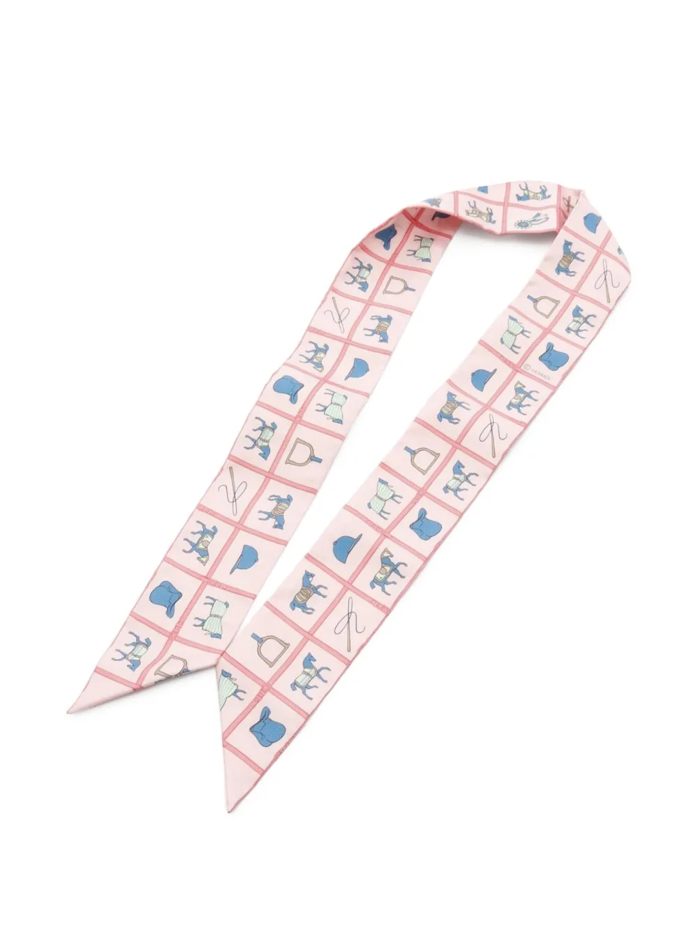 Pre-owned Hermes 2020s Couvertures Et Tenues De Jour Silk Scarf In Pink