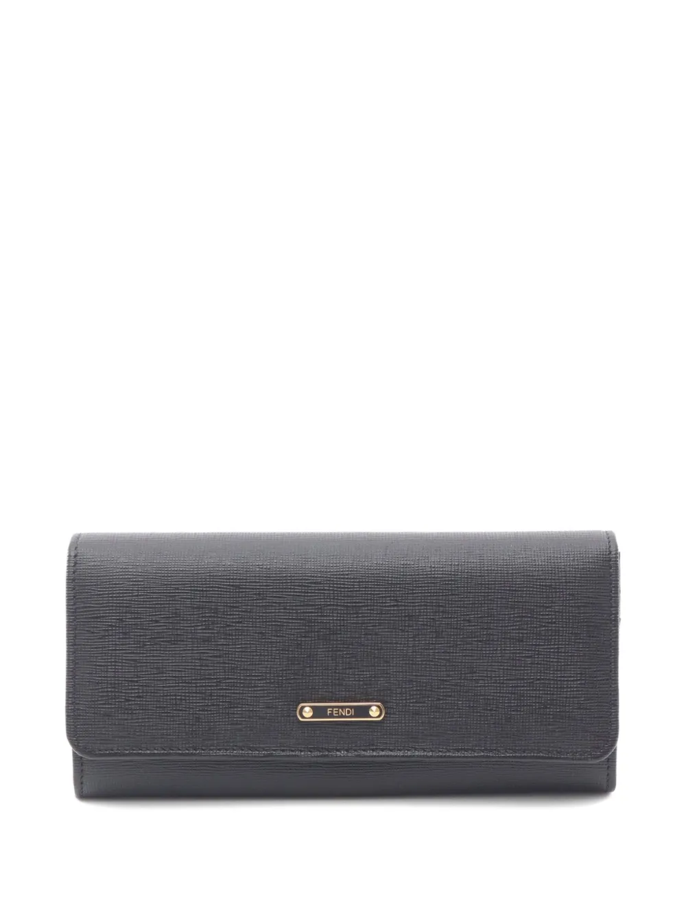 Pre-owned Prada 2010s Leather Continental Wallet In Black
