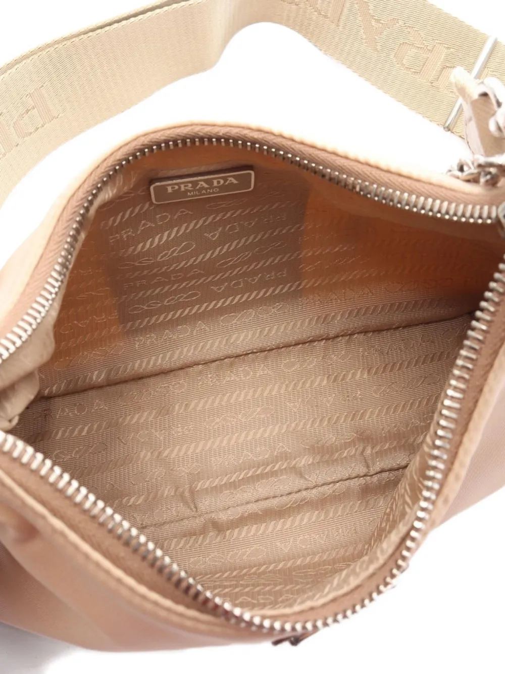 Pre-owned Prada 2010s Re-edition 2006 Triangle Logo Shoulder Bag In Neutral