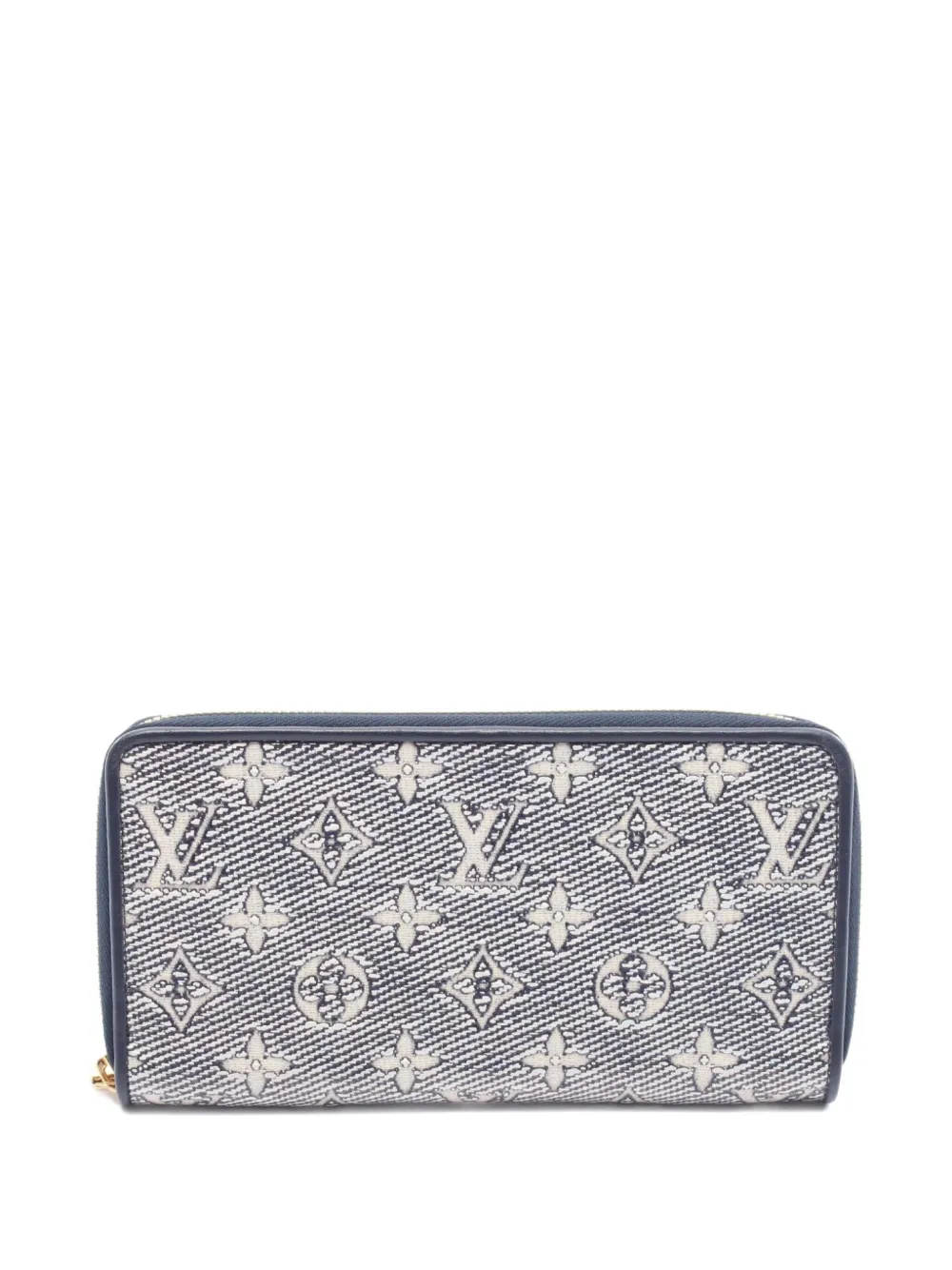 Pre-owned Louis Vuitton 2021 Monogram Jacquard Zip Wallet In Blue