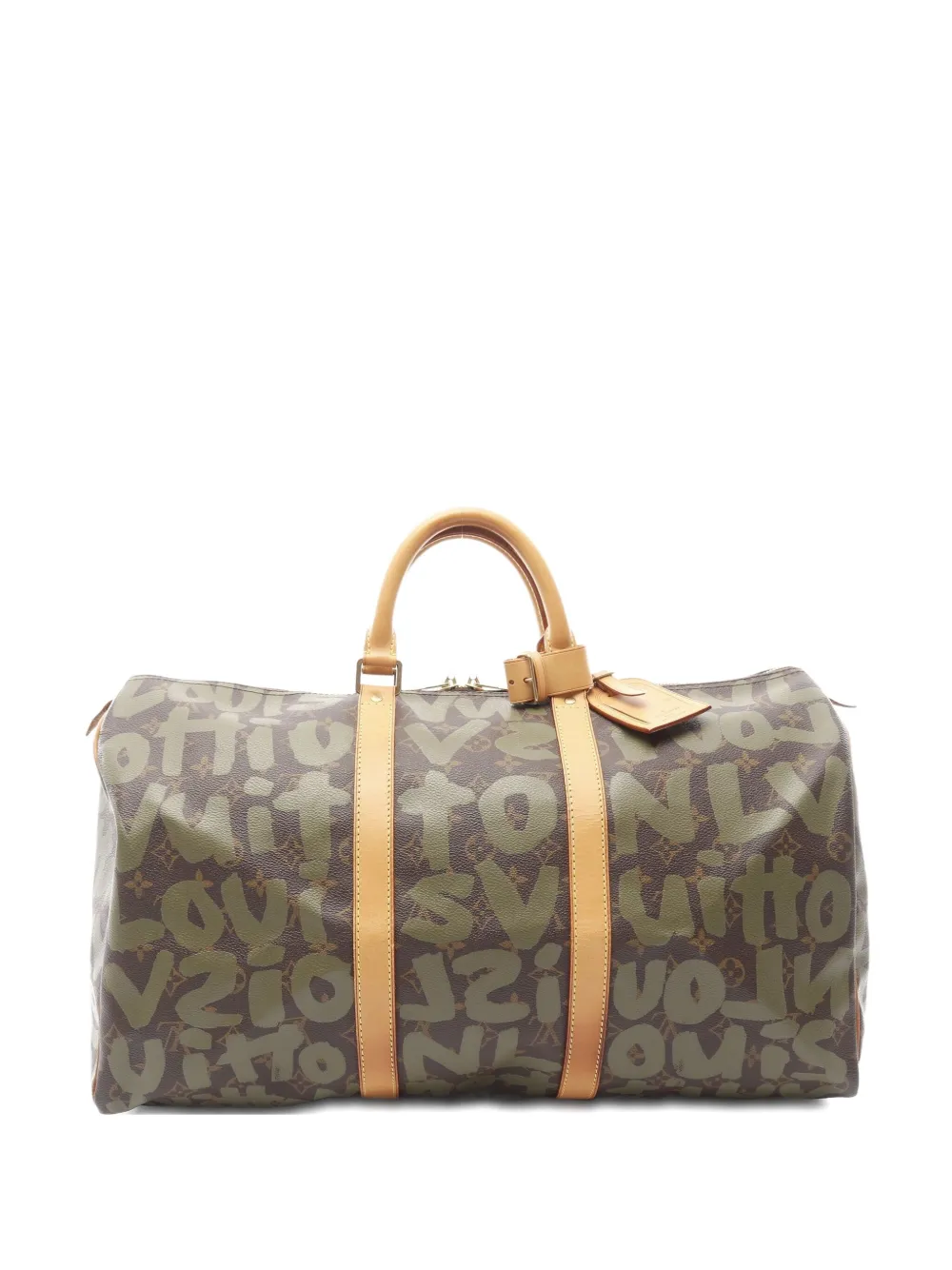Pre-owned Louis Vuitton 2001 Keepall 50 Boston Graffiti Monogram Bag In Brown
