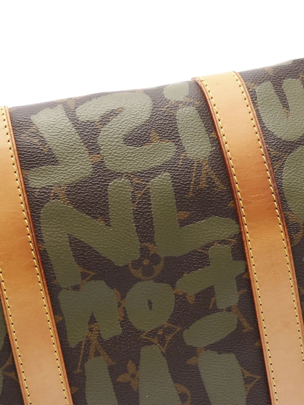 Pre-owned Louis Vuitton 2001 Keepall 50 Boston Graffiti Monogram Bag In Brown