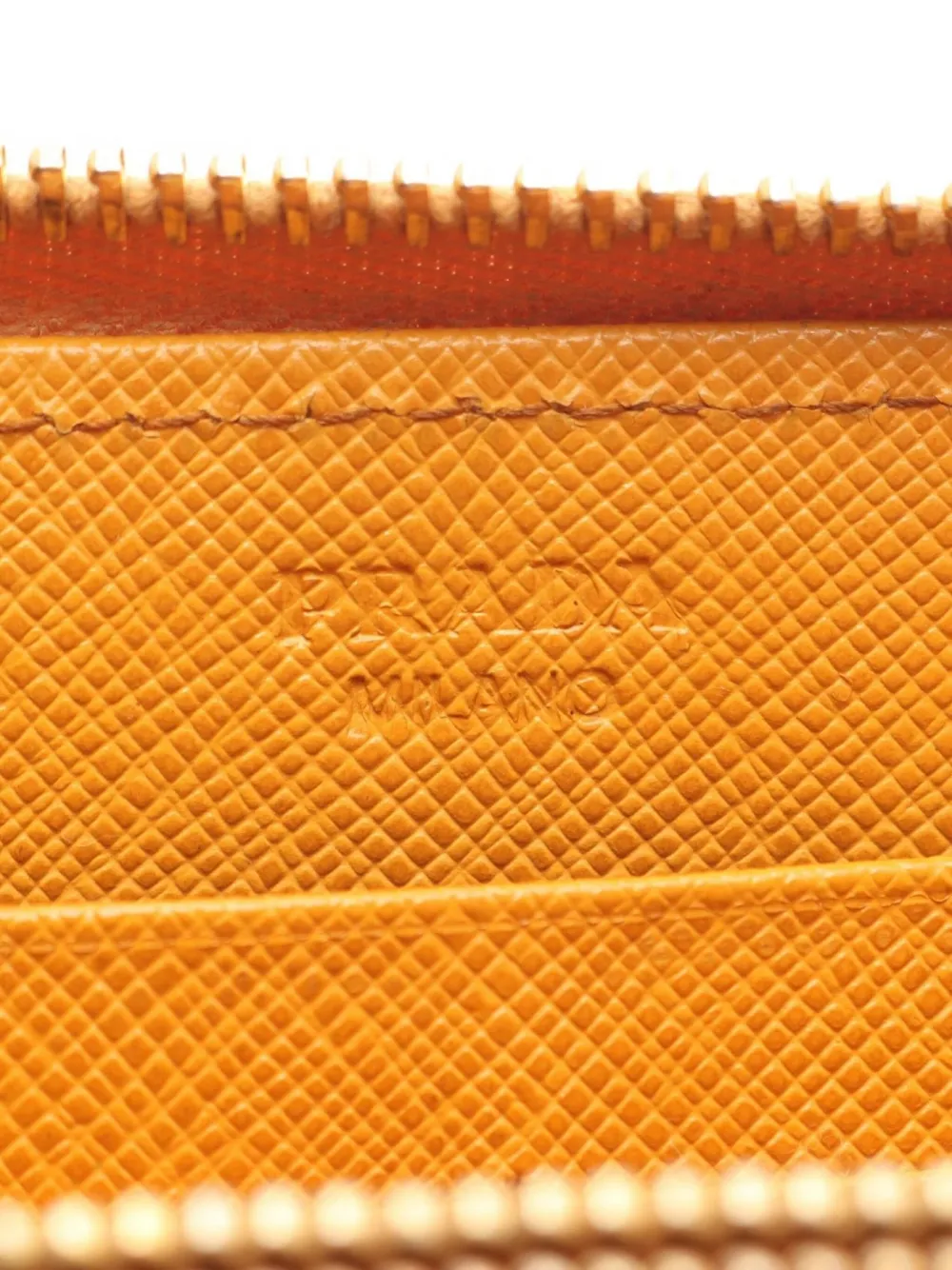 Pre-owned Prada 2000s Leather Wallet In Orange