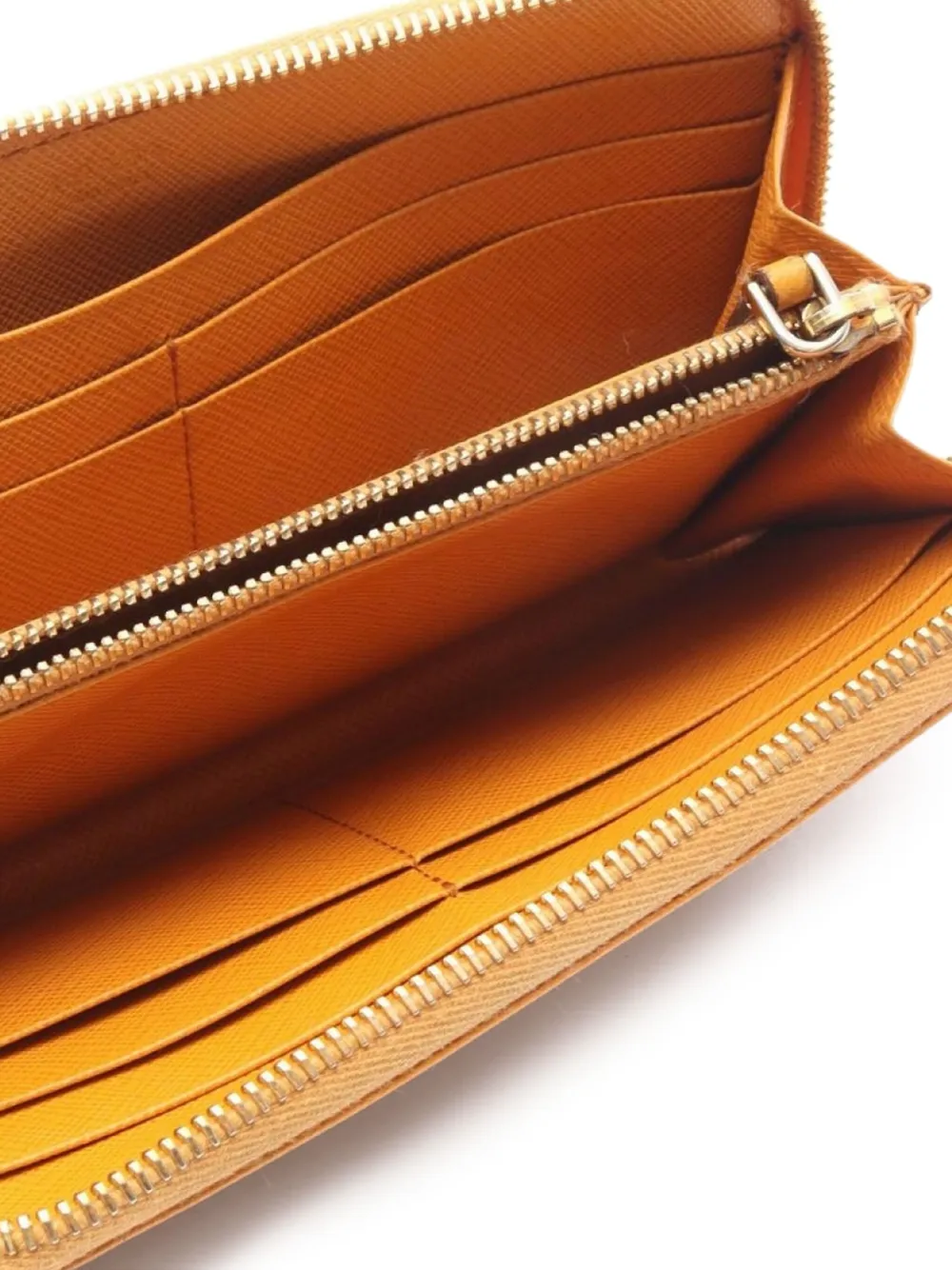 Pre-owned Prada 2000s Leather Wallet In Orange