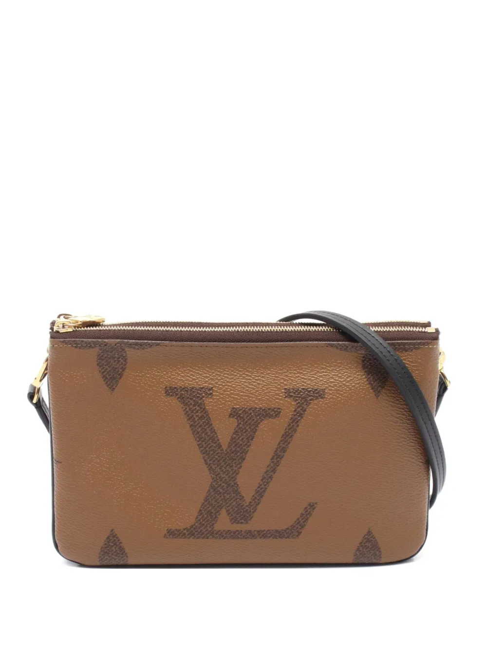Pre-owned Louis Vuitton 2020 Monogram Giant Reverse Shoulder Bag In Brown
