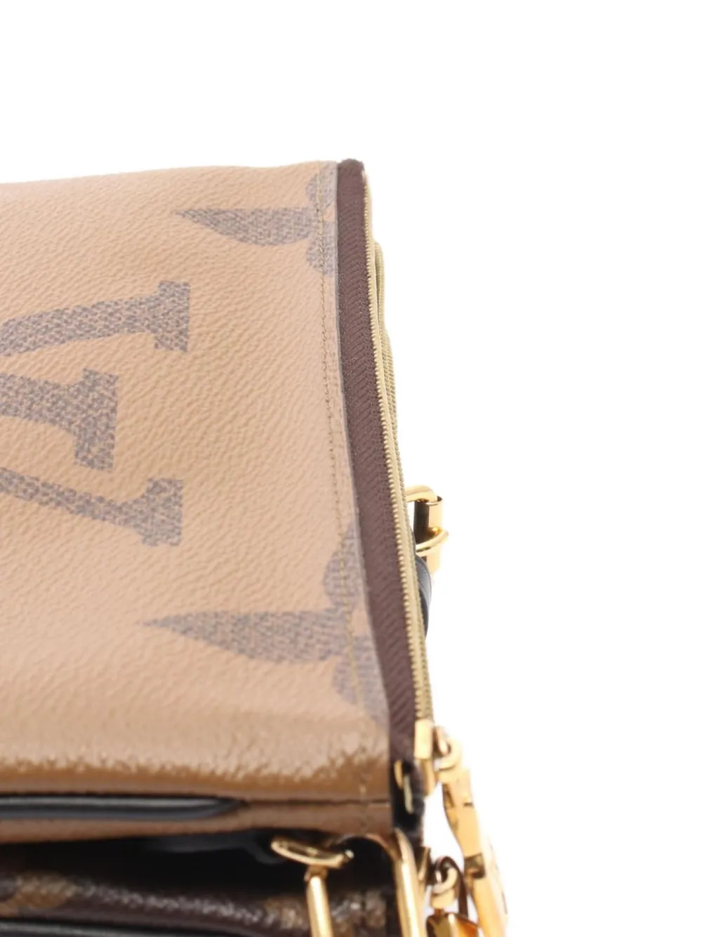 Pre-owned Louis Vuitton 2020 Monogram Giant Reverse Shoulder Bag In Brown