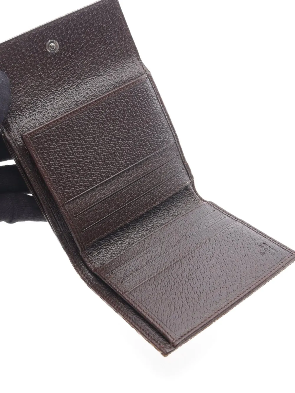 Pre-owned Gucci 2010s Eclipse Gg Canvas Tri-fold Wallet In Brown