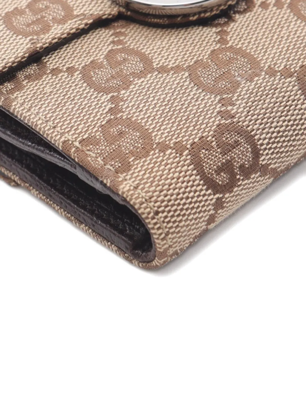 Pre-owned Gucci 2010s Eclipse Gg Canvas Tri-fold Wallet In Brown