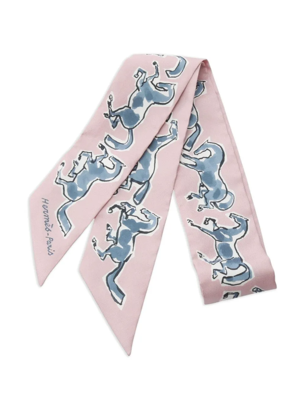 Hermès Pre-Owned horse-print silk scarf | Pink | Image 1