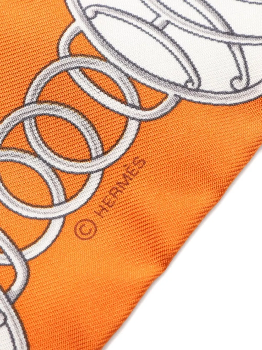 Pre-owned Hermes 2020s Lift Profile Silk Scarf In Orange