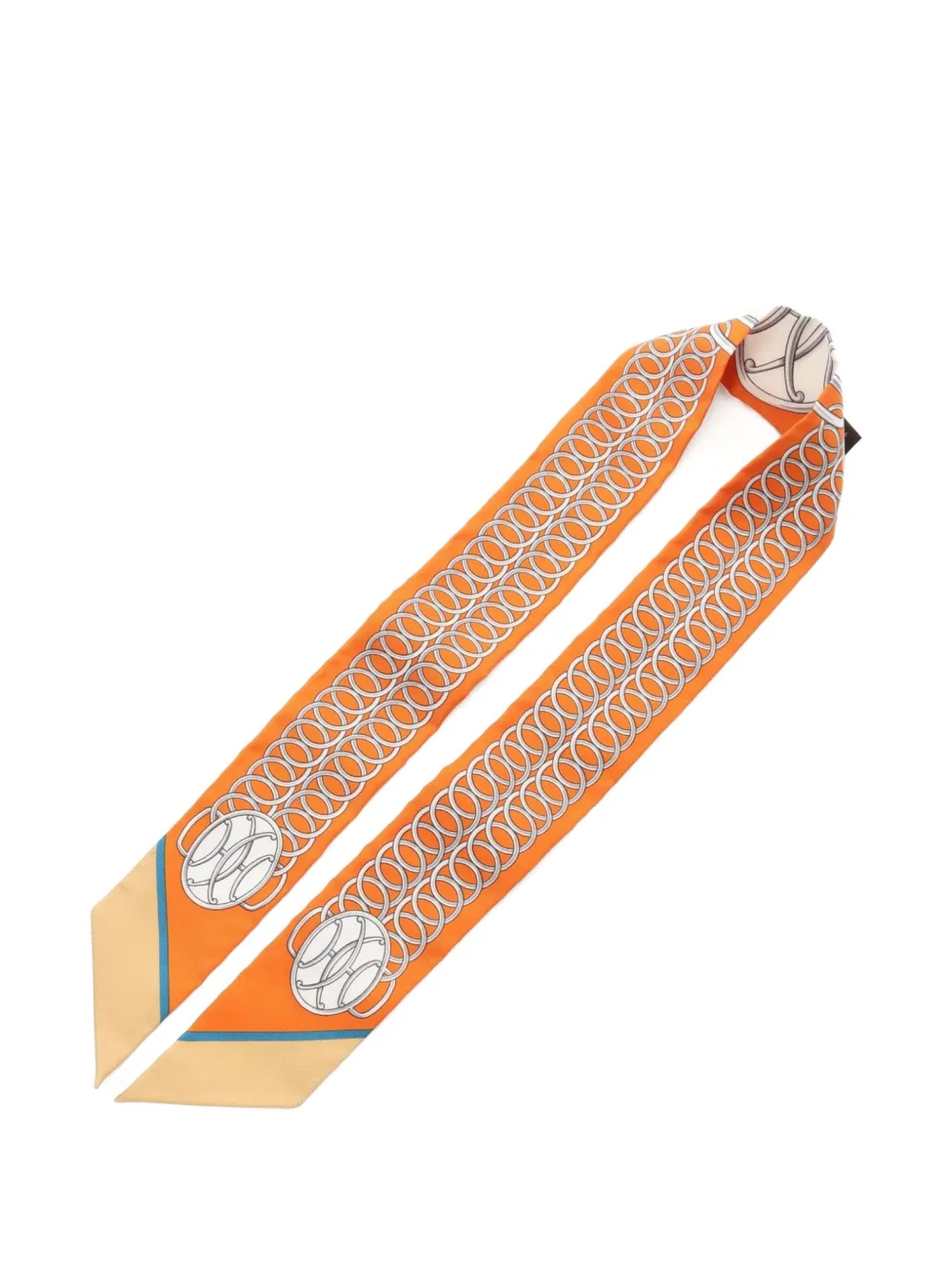 Pre-owned Hermes 2020s Lift Profile Silk Scarf In Orange
