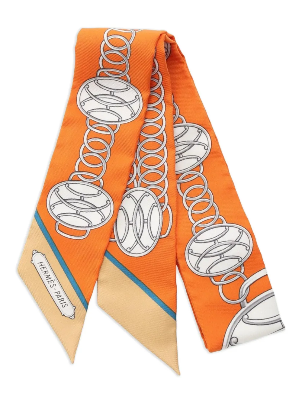 Pre-owned Hermes 2020s Lift Profile Silk Scarf In Orange