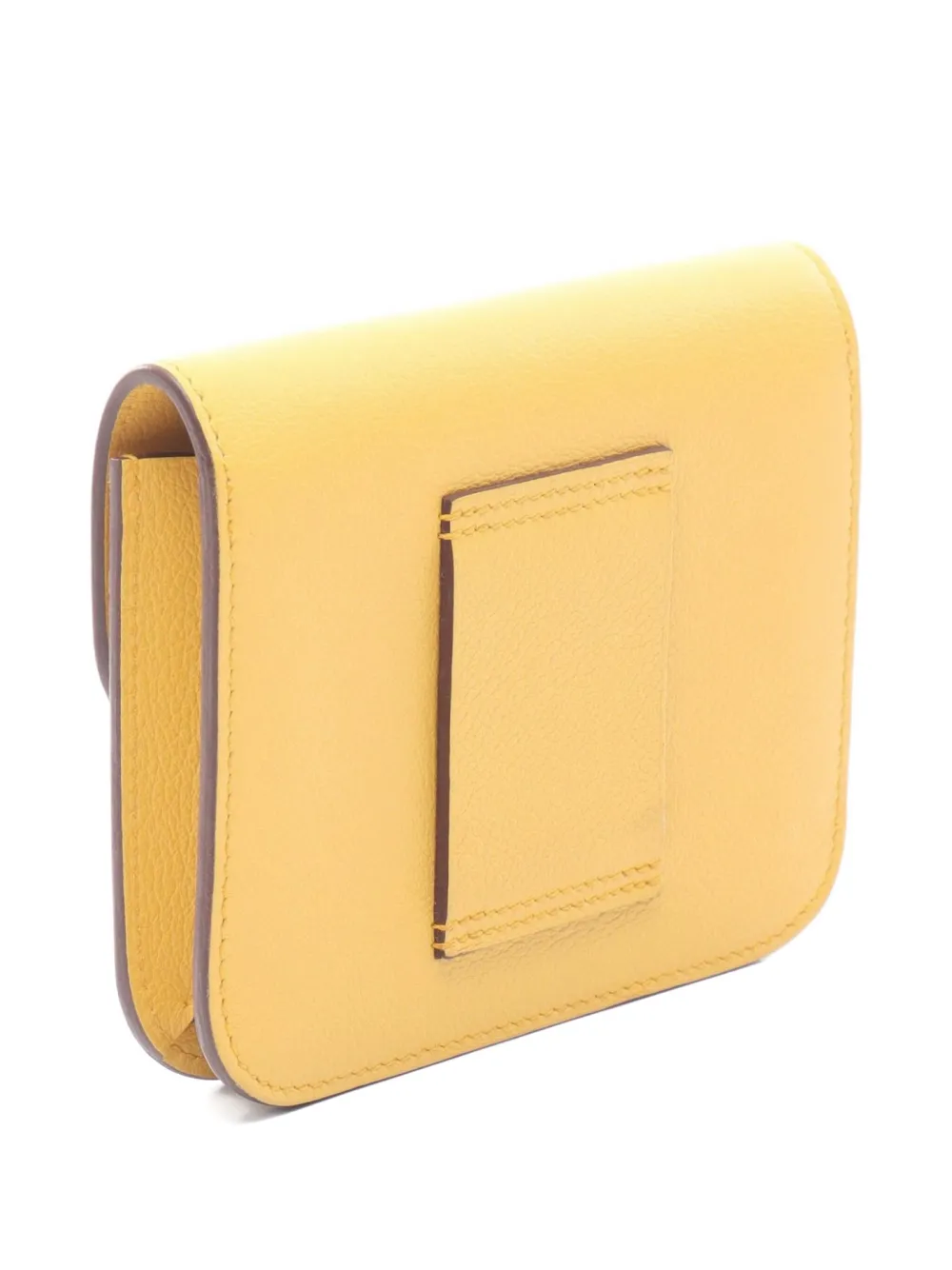 Pre-owned Hermes 2024 Constance Wallet In Yellow