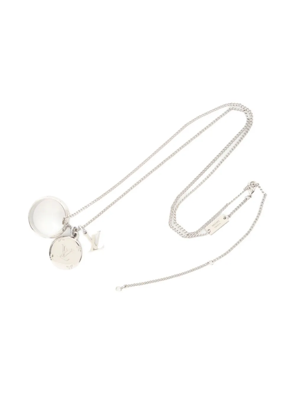 Pre-owned Louis Vuitton 2024 Ring Monogram Necklace In Silver