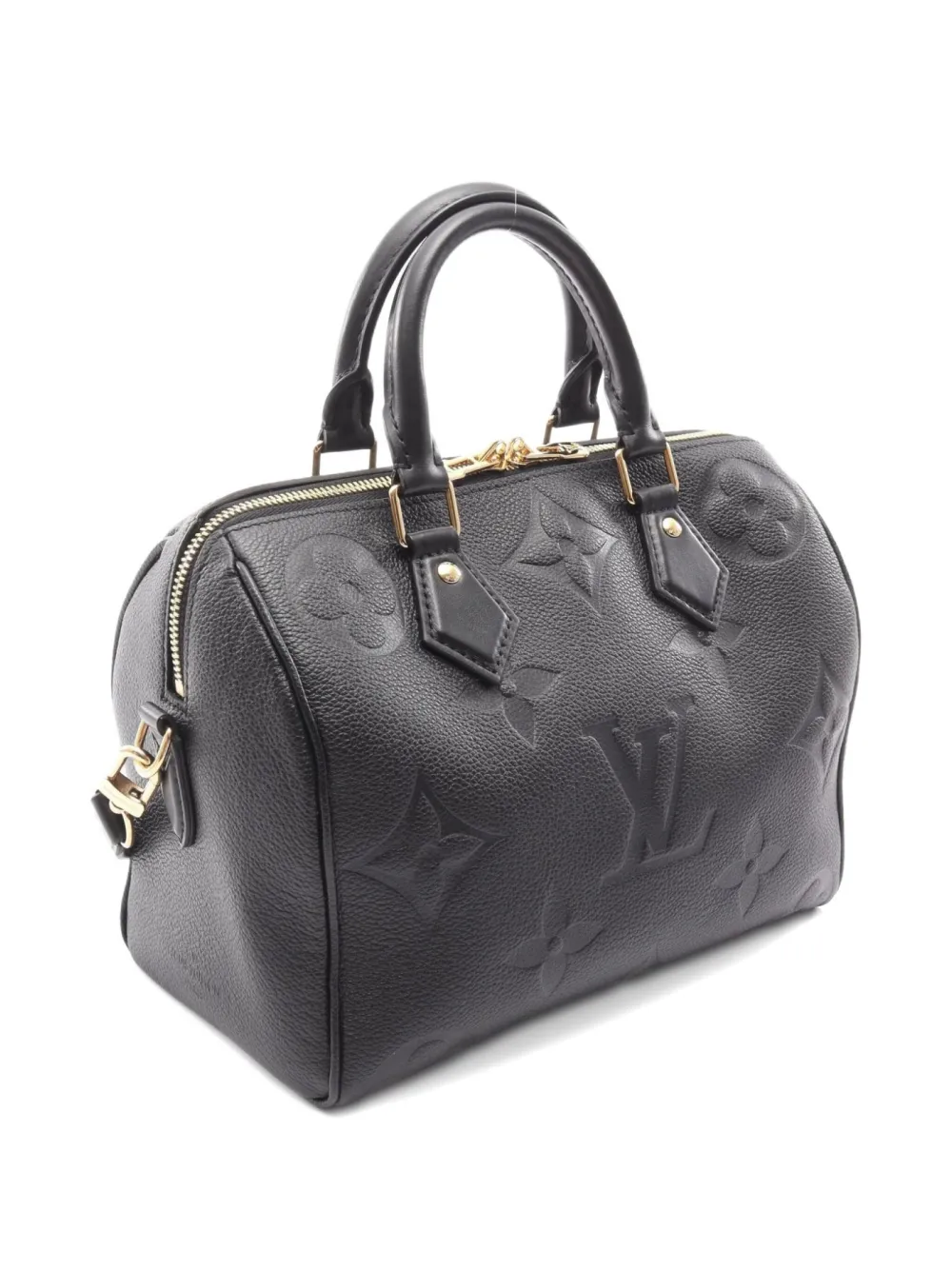 Pre-owned Louis Vuitton 2021 Monogram Empreinte Speedy Handbag In Black
