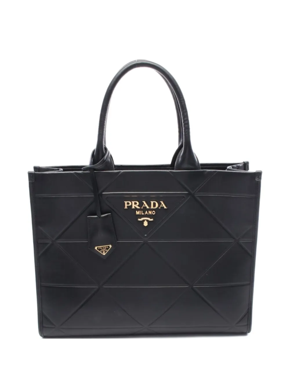 Prada Pre-Owned 2000s medium Topstitching tote bag | Black | Image 1