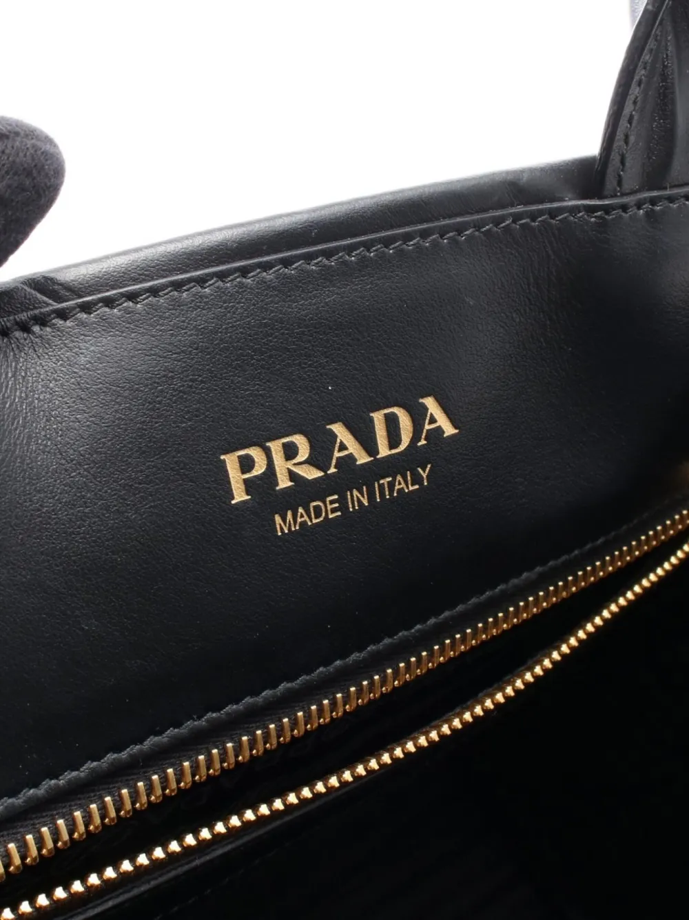 Pre-owned Prada 2000s Medium Topstitching Tote Bag In Black