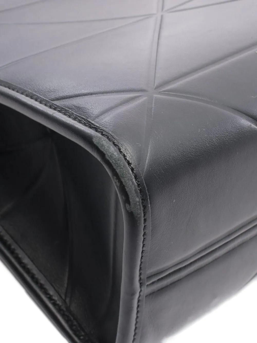 Pre-owned Prada 2000s Medium Topstitching Tote Bag In Black