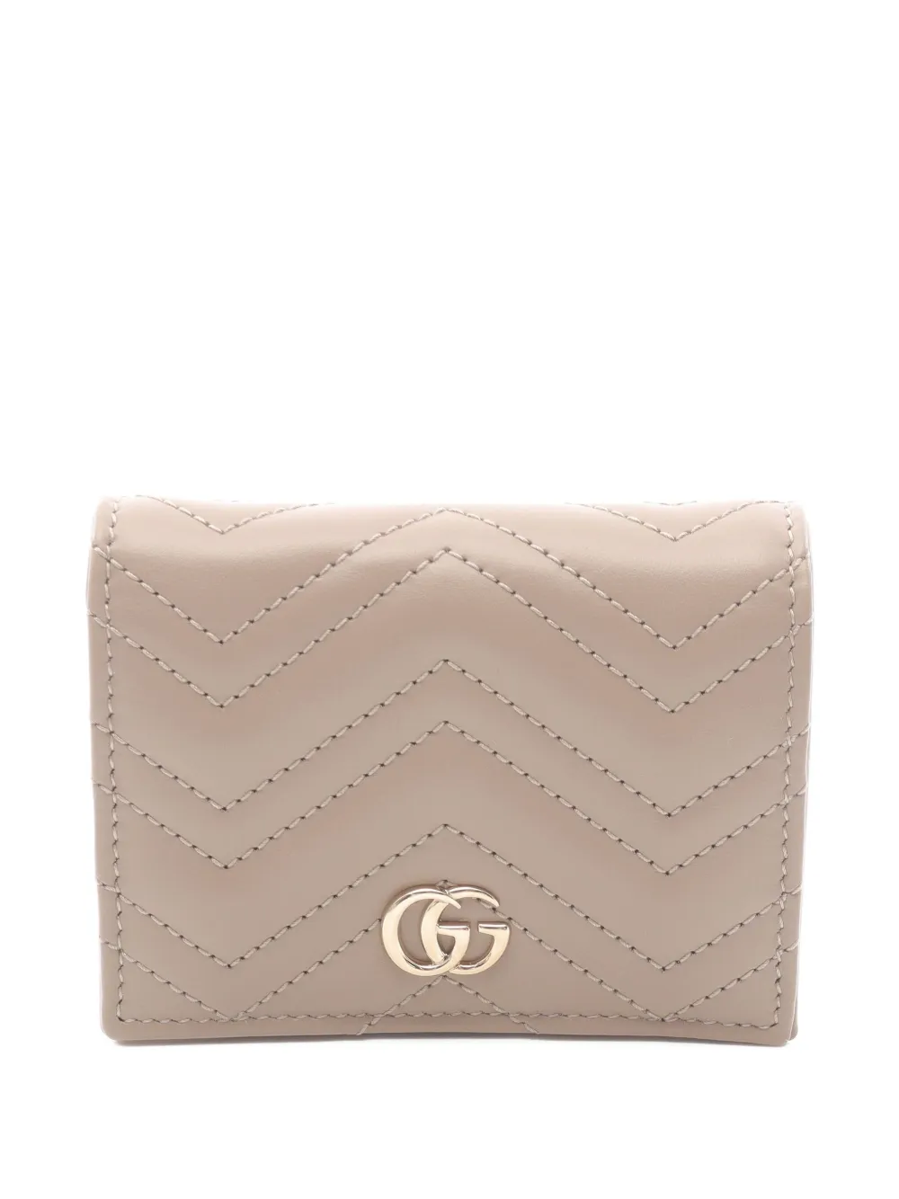 Pre-owned Gucci 2020s Gg Marmont Bi-fold Wallet In Gray