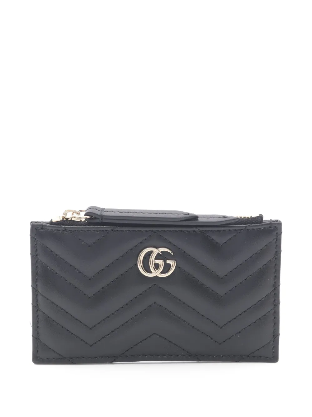 Gucci Pre-Owned 2020s シェブロンキルティング コインケース - ブラック Gucci Pre-Owned 2020s シェブロンキルティング コインケース - ブラック