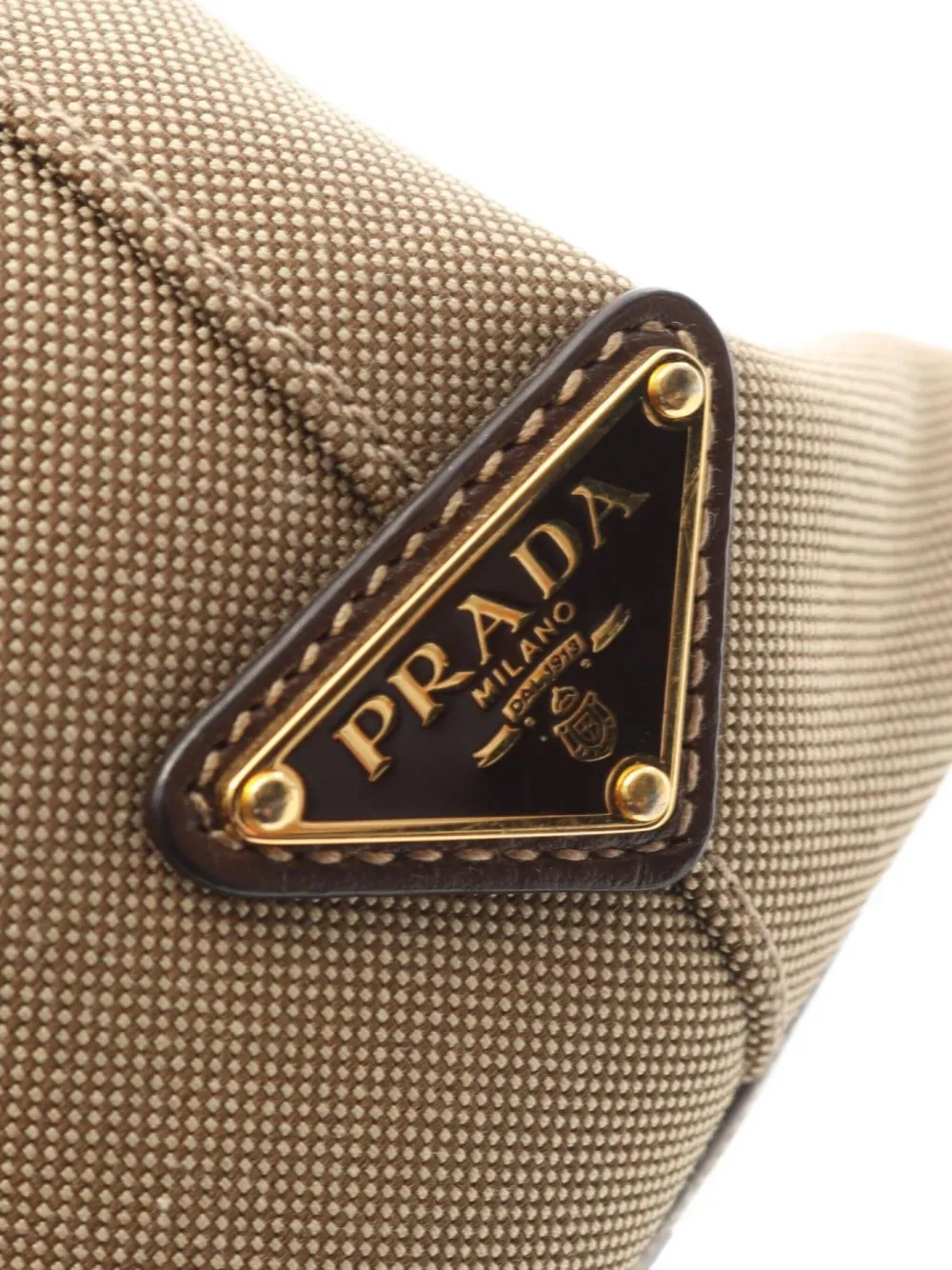 Pre-owned Prada 2010s Logo Jacquard Handbag In Brown
