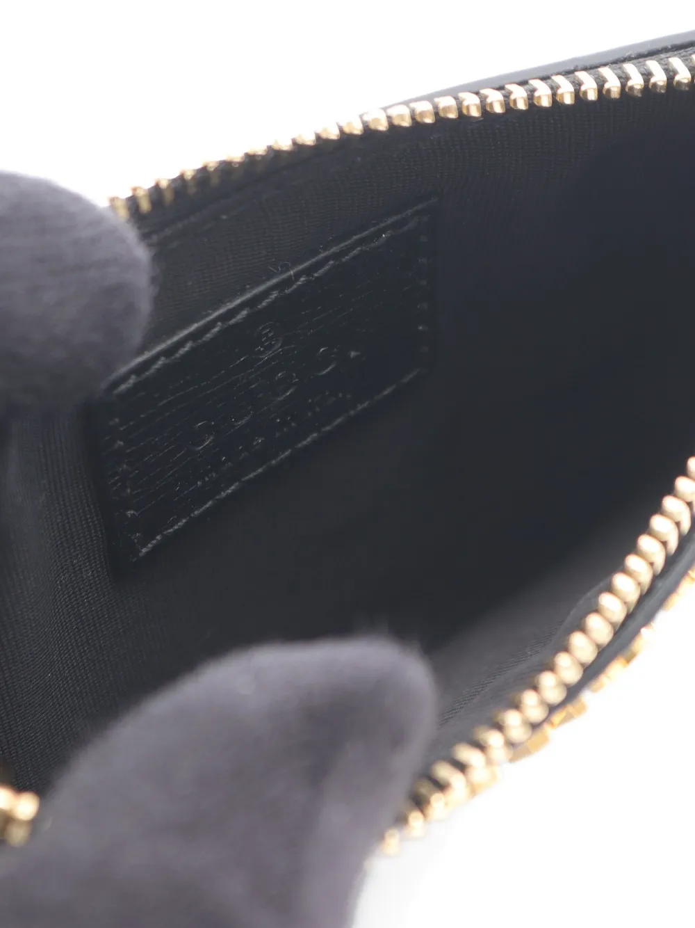 Pre-owned Gucci 2020s Script Coin Purse In Black