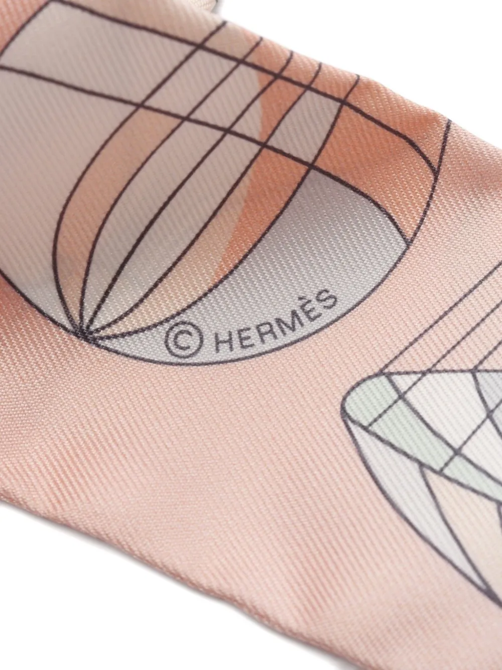 Pre-owned Hermes 2020s Les Folies Du Ciel Silk Scarf In Red