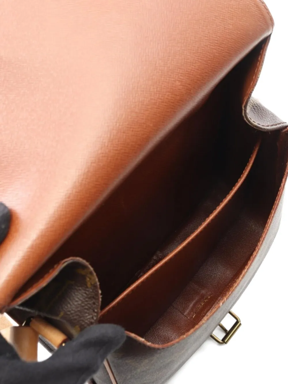 Pre-owned Louis Vuitton 1991 Cartesier Mm Shoulder Bag In Brown