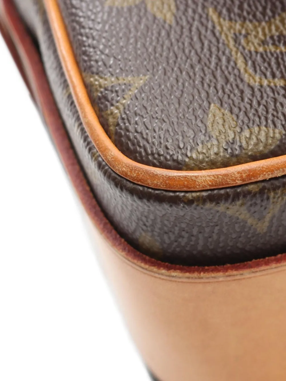 Pre-owned Louis Vuitton 1991 Cartesier Mm Shoulder Bag In Brown