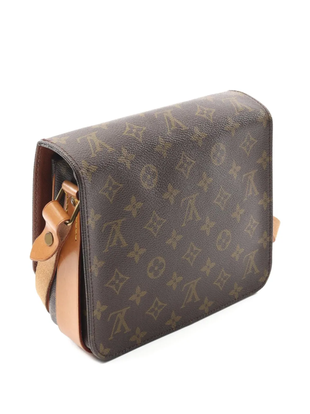 Pre-owned Louis Vuitton 1991 Cartesier Mm Shoulder Bag In Brown