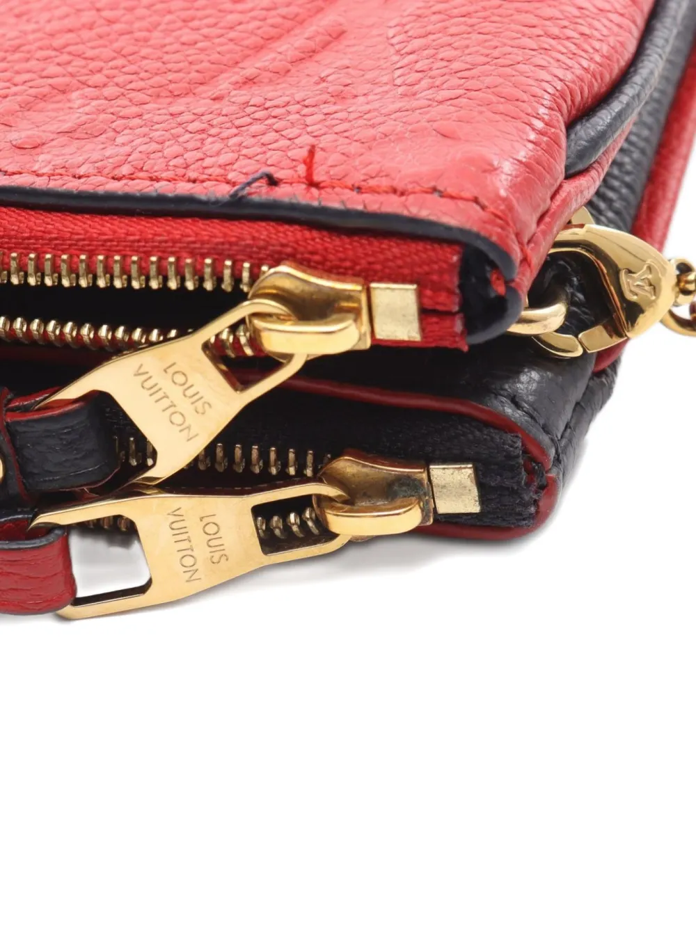 Pre-owned Louis Vuitton 2020 Monogram Empreinte Double-zip Shoulder Bag In Red