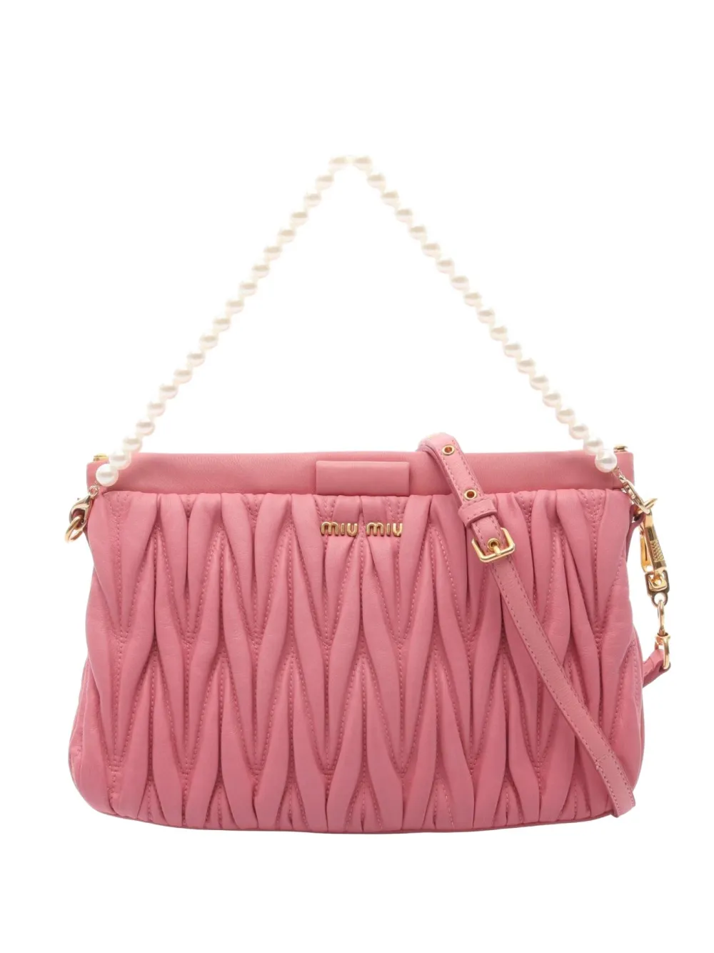 Pre-owned Miu Miu 2010s Matelassé Two-way Handbag In Pink