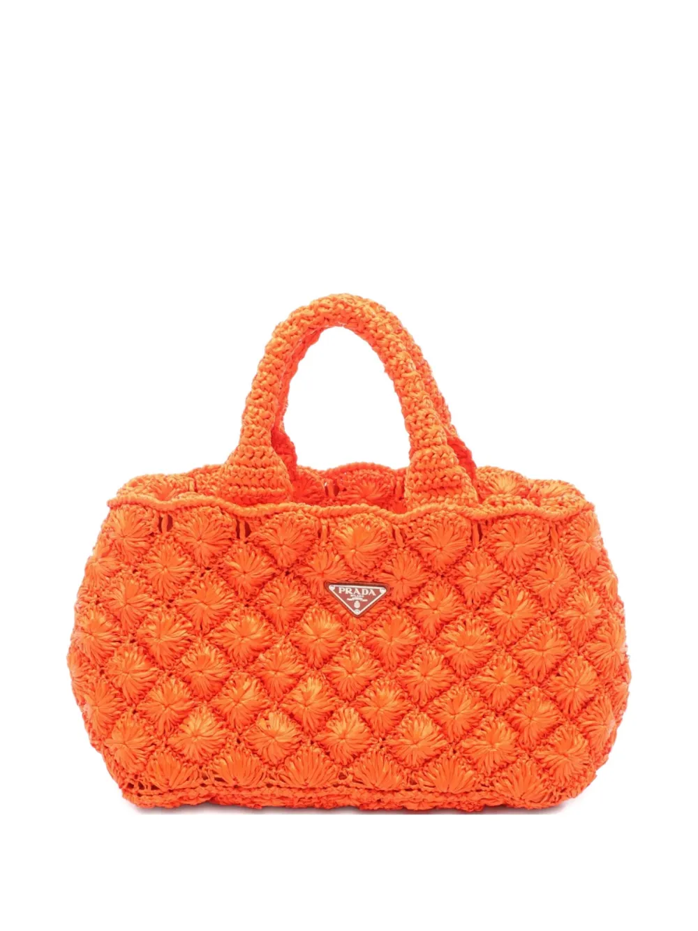 Prada Pre-Owned 2010s raffia Canapa handbag | Orange | Image 1