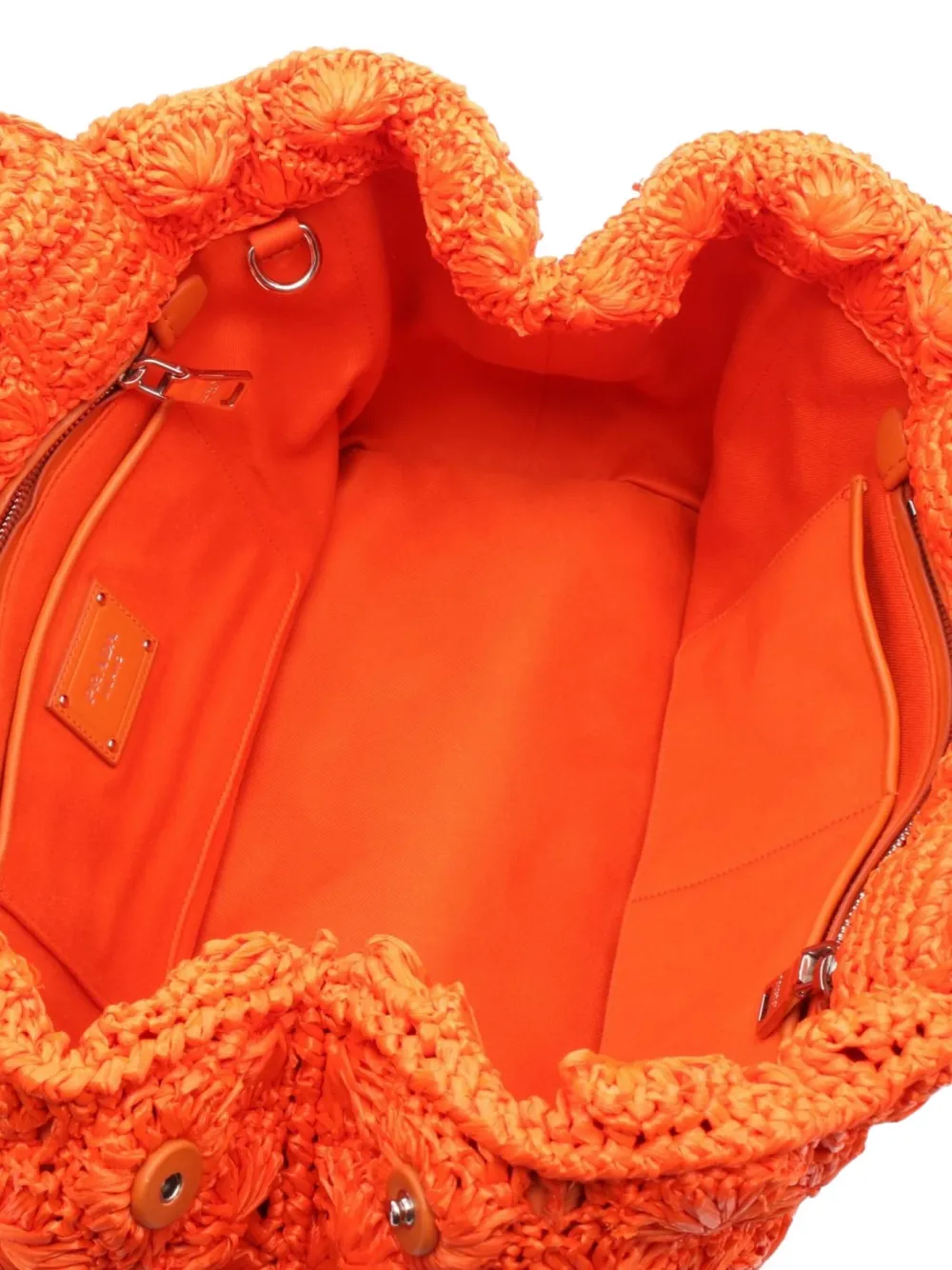 Pre-owned Prada 2010s Raffia Canapa Handbag In Orange