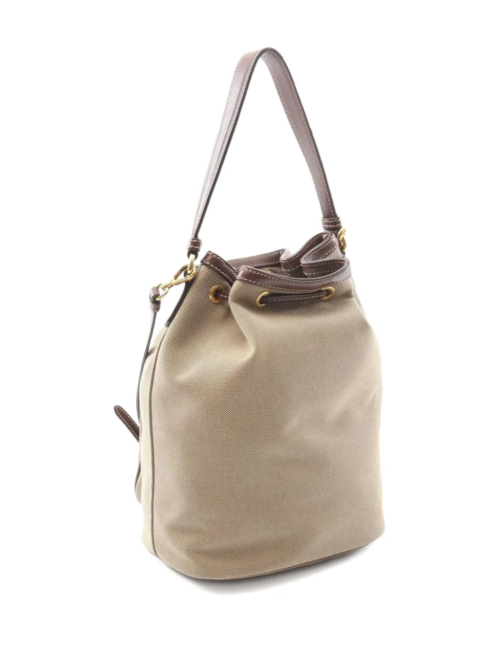Pre-owned Prada 2010s Logo-jacquard Shoulder Bag In Neutral