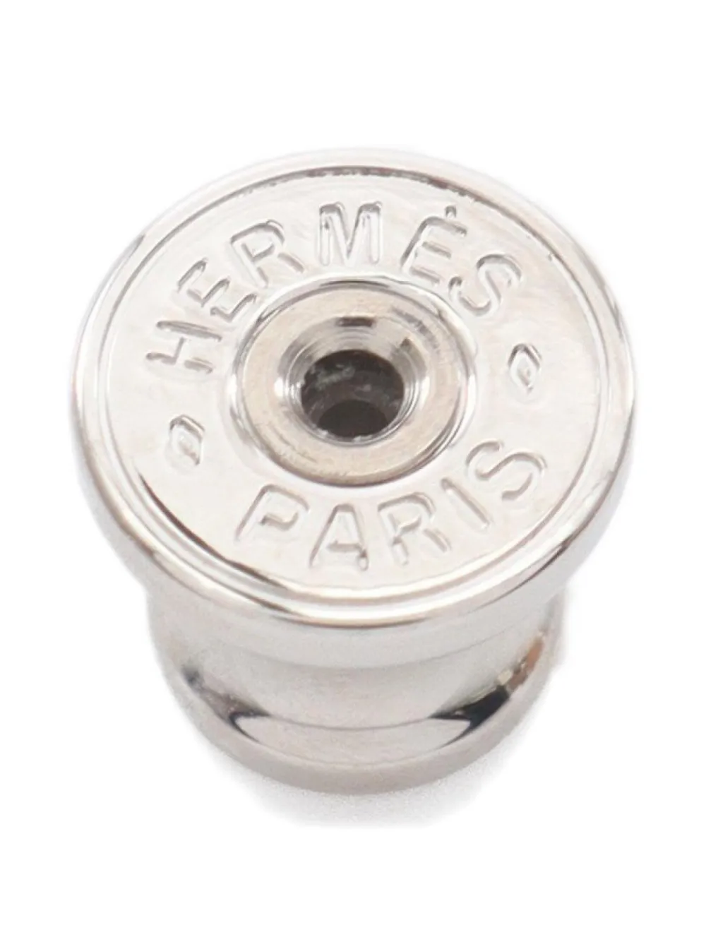 Pre-owned Hermes 2010s Mini Pop H Earrings In Silver