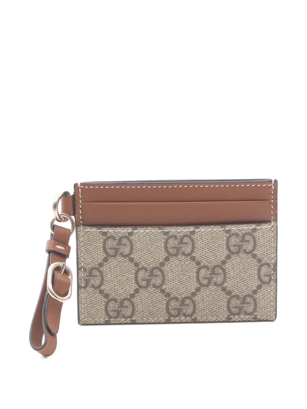 Pre-owned Gucci 2020s Gg-pattern Card Holder In Neutral