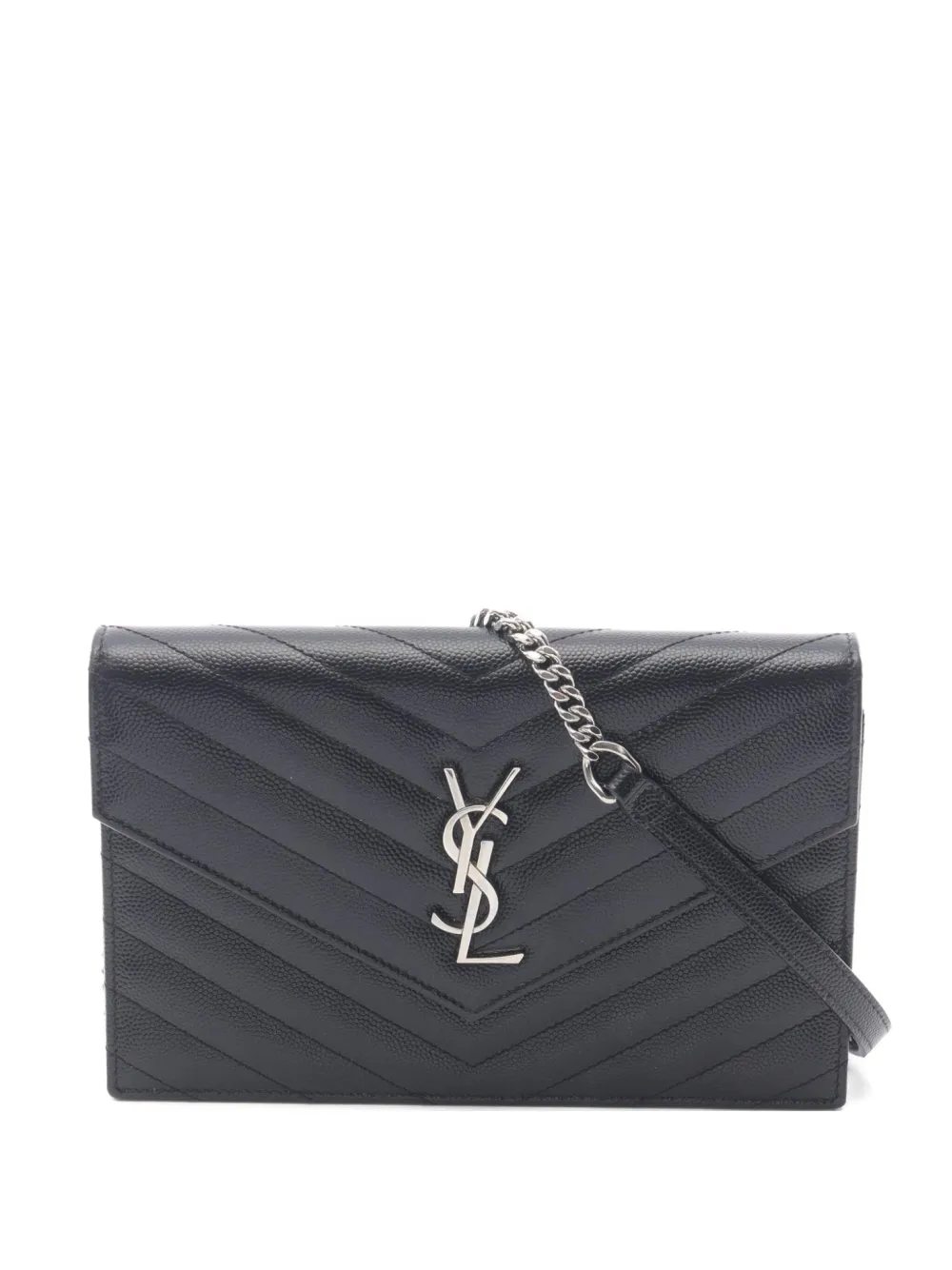 Saint Laurent Pre-Owned 2010s quilted chain wallet | Black | Image 1
