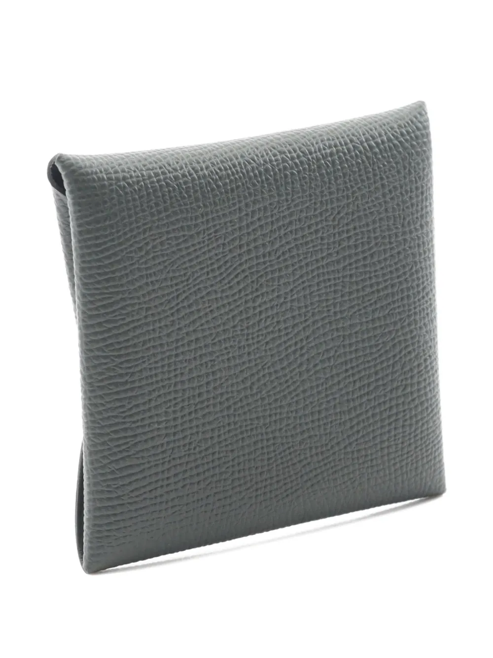 Pre-owned Hermes 2025 Bastia Mangrove Coin Purse In Green